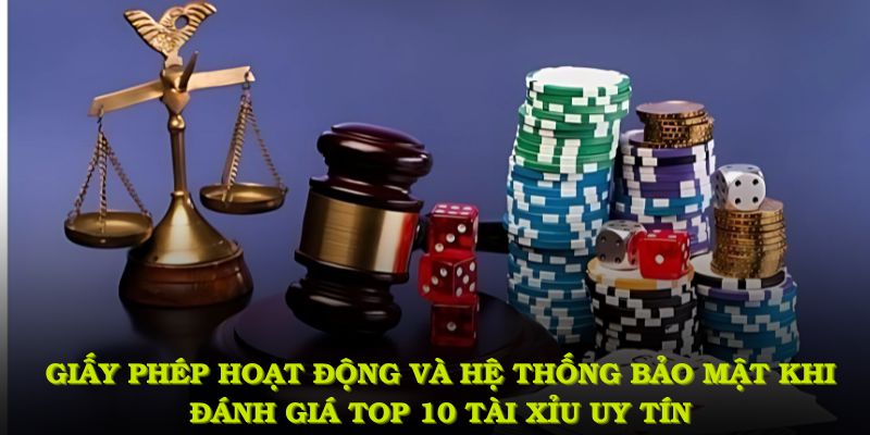 Giấy phép hoạt động là tiêu chí hàng đầu khi đánh giá top 10 tài xỉu uy tín